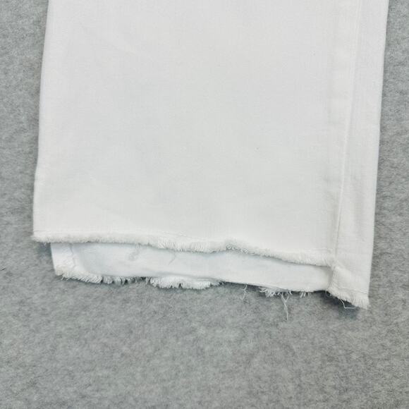 Democracy Ab Technology Booty Lift Jeans Womens Sz 16 White Frayed Hem High Rise - Picture 9 of 16